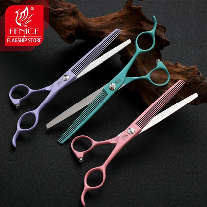 Fenice Professional 6.5/7.0 Inch JP440C Macaron Colorful Pet Thinning Chunker Scissors for Dog Grooming Shears - FENICE TOTEM