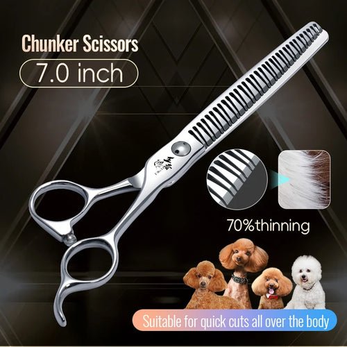 Fenice VG10 Steel 7Inch 3D Gradient Traceless Dog Grooming Scissors WZWZR - 3D - FENICE TOTEM