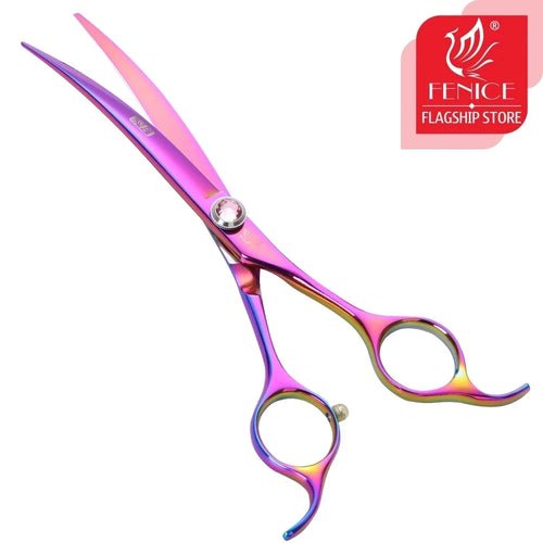 Fenice professional 6.5 inch pet curved scissors in dog scissors grooming cutting shears makas tijeras - FENICE TOTEM