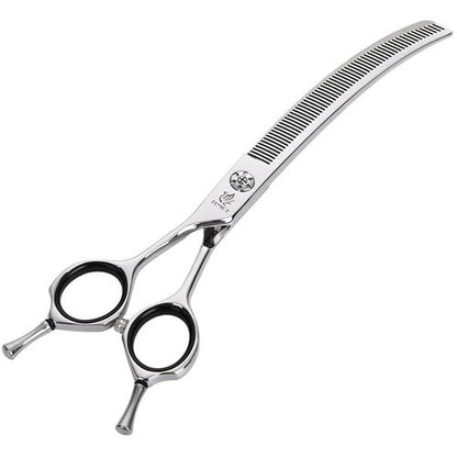 Fenice 7 inch left hand pet dog grooming scissors dog scissors curved chunker&thinning scissors shears for pet supplies - FENICE TOTEM