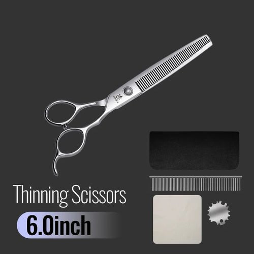 Fenice 6//6.5/7/7.5 Inch Professional Pet Dogs Grooming Scissors Set Straight&Curved &Thinner&Chunker Shear Scissors - FENICE TOTEM