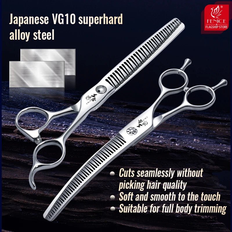 Fenice VG10 Steel 7Inch 3D Gradient Traceless Dog Grooming Scissors WZWZR - 3D - FENICE TOTEM