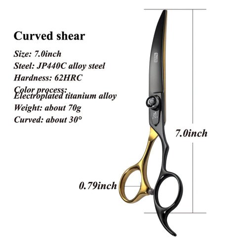 Fenice JP440C Steel 6.5/7/7.5/ 8 Inch Professional Pet Dogs Grooming Scissors Set Straight Curved Thinning Shear Scissors - FENICE TOTEM