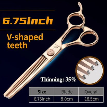 Fenice JP440C Steel 6.5/6.75/7/7.25/7.5 inch Pet Dogs Grooming Scissors Set Straight Curved Thinning Shear Scissors For Dogs - FENICE TOTEM