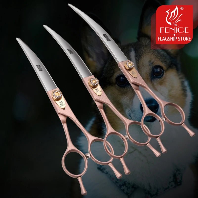 Fenice&nbsp; 7/7.5/8 inch Pet Scissors for Dogs Grooming Scissors Curved Scissors Shears ножницы makas - FENICE TOTEM